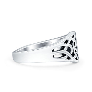 Celtic Oxidized Band Solid 925 Sterling Silver Thumb Ring (10mm)